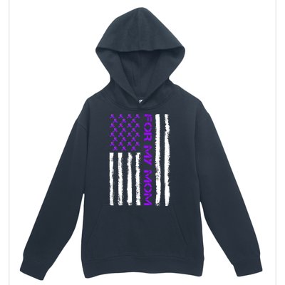 Alzheimer's Awareness For My Mom Support Flag Urban Pullover Hoodie