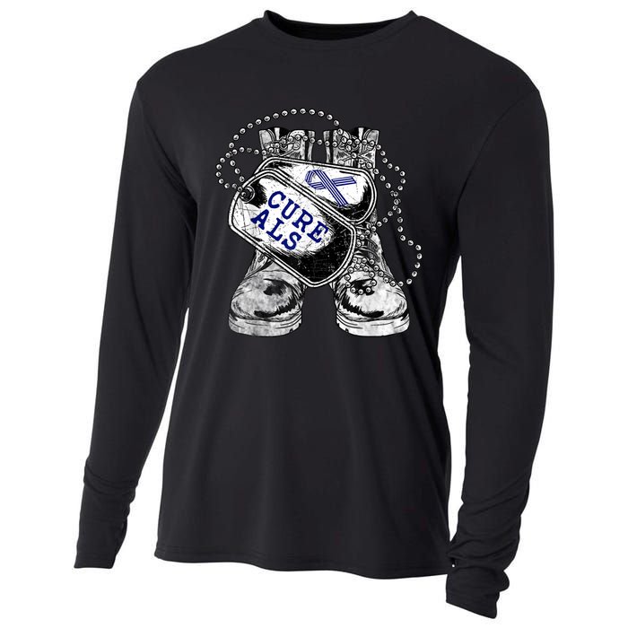 ALS Awareness For Military Veteran Cooling Performance Long Sleeve Crew