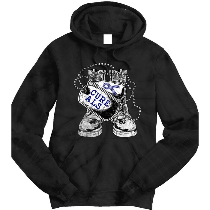 ALS Awareness For Military Veteran Tie Dye Hoodie