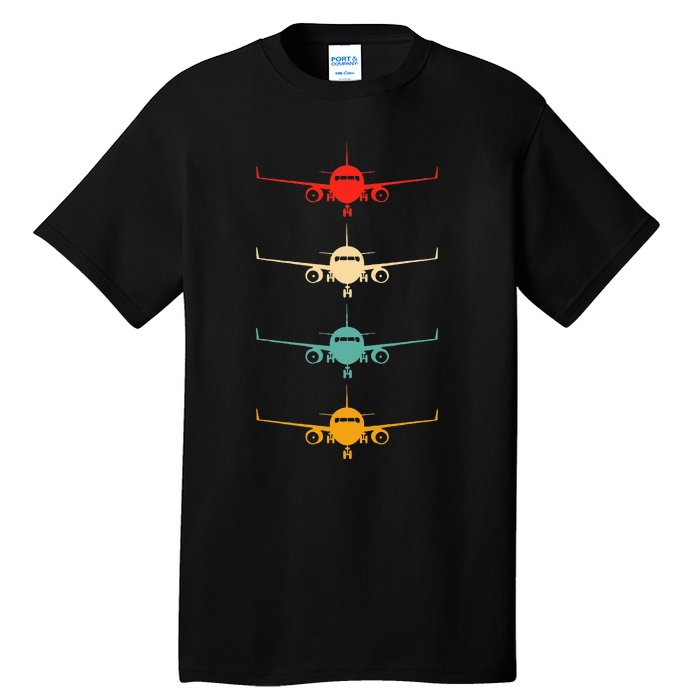 Aviation Airplane Flying Airline Funny Vintage Pilot Tall T-Shirt