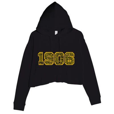 Alpha African Fraternity Hand Sign 1906 Words Crop Fleece Hoodie