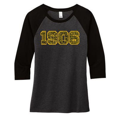 Alpha African Fraternity Hand Sign 1906 Words Women's Tri-Blend 3/4-Sleeve Raglan Shirt