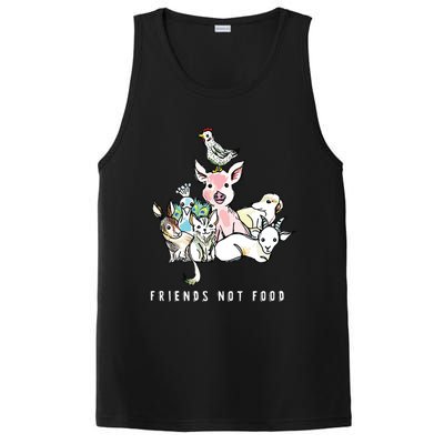 Animals Are Friends Not Food Pig Cow Vegan Vegetarian PosiCharge Competitor Tank