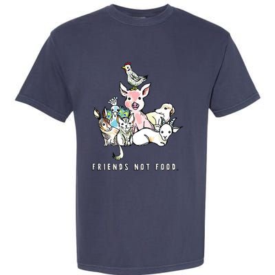 Animals Are Friends Not Food Pig Cow Vegan Vegetarian Garment-Dyed Heavyweight T-Shirt