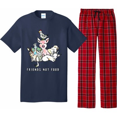 Animals Are Friends Not Food Pig Cow Vegan Vegetarian Pajama Set