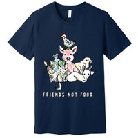 Animals Are Friends Not Food Pig Cow Vegan Vegetarian Premium T-Shirt