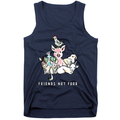 Animals Are Friends Not Food Pig Cow Vegan Vegetarian Tank Top