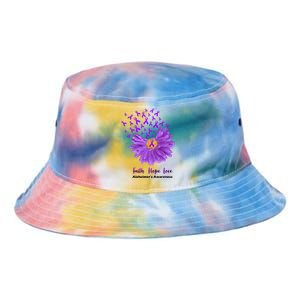 Alzheimer's Awareness Faith Hope Love Tie Dye Newport Bucket Hat