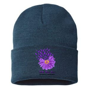 Alzheimer's Awareness Faith Hope Love Sustainable Knit Beanie