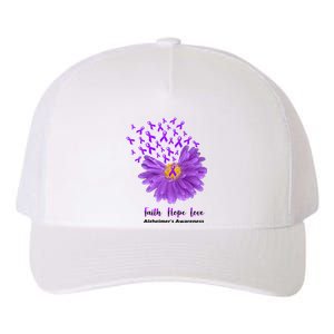 Alzheimer's Awareness Faith Hope Love Yupoong Adult 5-Panel Trucker Hat