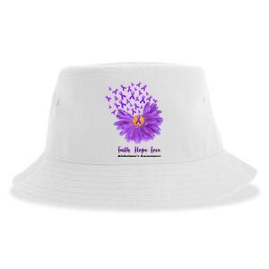 Alzheimer's Awareness Faith Hope Love Sustainable Bucket Hat