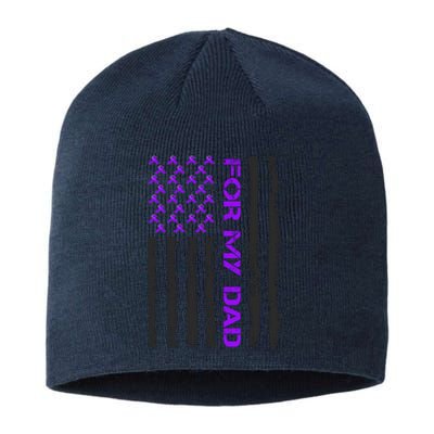 Alzheimer's Awareness For My Dad Support Flag Sustainable Beanie