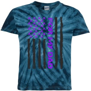 Alzheimer's Awareness For My Dad Support Flag Kids Tie-Dye T-Shirt