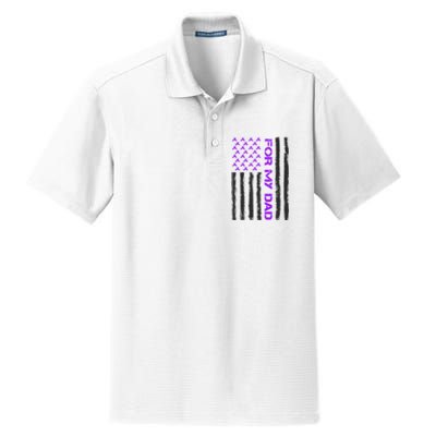 Alzheimer's Awareness For My Dad Support Flag Dry Zone Grid Polo