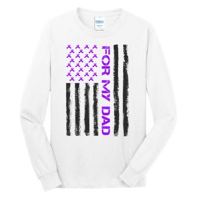 Alzheimer's Awareness For My Dad Support Flag Tall Long Sleeve T-Shirt