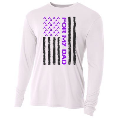 Alzheimer's Awareness For My Dad Support Flag Cooling Performance Long Sleeve Crew