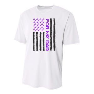 Alzheimer's Awareness For My Dad Support Flag Youth Performance Sprint T-Shirt