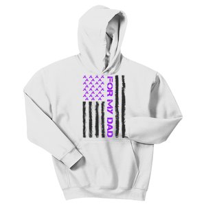 Alzheimer's Awareness For My Dad Support Flag Kids Hoodie