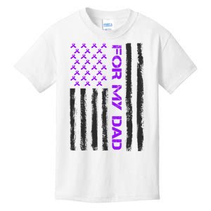 Alzheimer's Awareness For My Dad Support Flag Kids T-Shirt