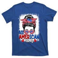 All American Flag Mom Messy Bun Mama 4th Of July Mommy Gift T-Shirt