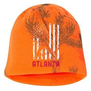 Atlanta American Flag Baseball Weathered Kati - Camo Knit Beanie