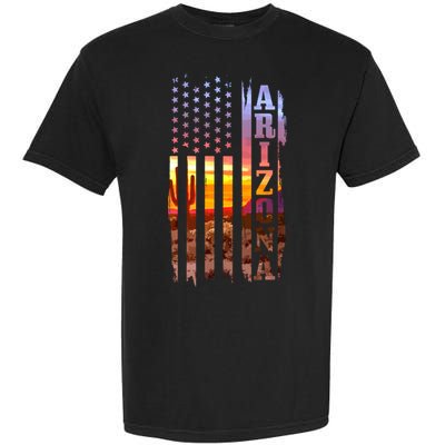 Arizona American Flag Pride Landscape Cactus Patriotic Gift Great Gift Garment-Dyed Heavyweight T-Shirt