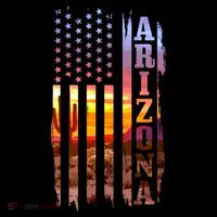 Arizona American Flag Pride Landscape Cactus Patriotic Gift Great Gift Flatbill Hat