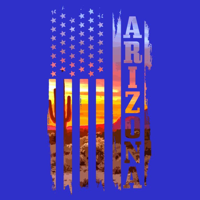 Arizona American Flag Pride Landscape Cactus Patriotic Gift Great Gift Tall T-Shirt