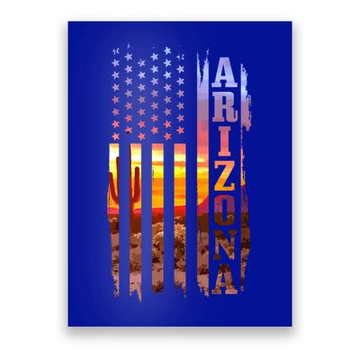 Arizona American Flag Pride Landscape Cactus Patriotic Gift Great Gift Poster