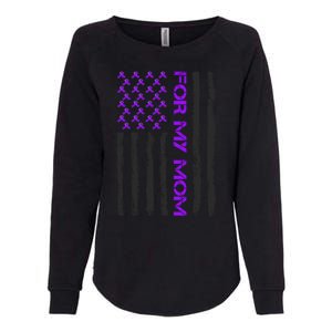 Alzheimer's Awareness For My Mom Support Flag Womens California Wash Sweatshirt