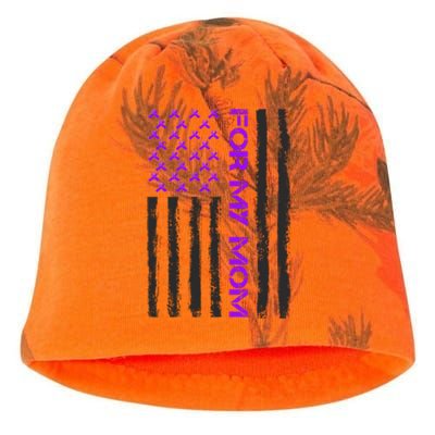 Alzheimer's Awareness For My Mom Support Flag Kati - Camo Knit Beanie