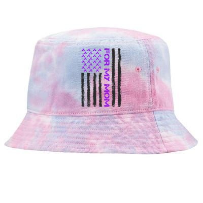 Alzheimer's Awareness For My Mom Support Flag Tie-Dyed Bucket Hat