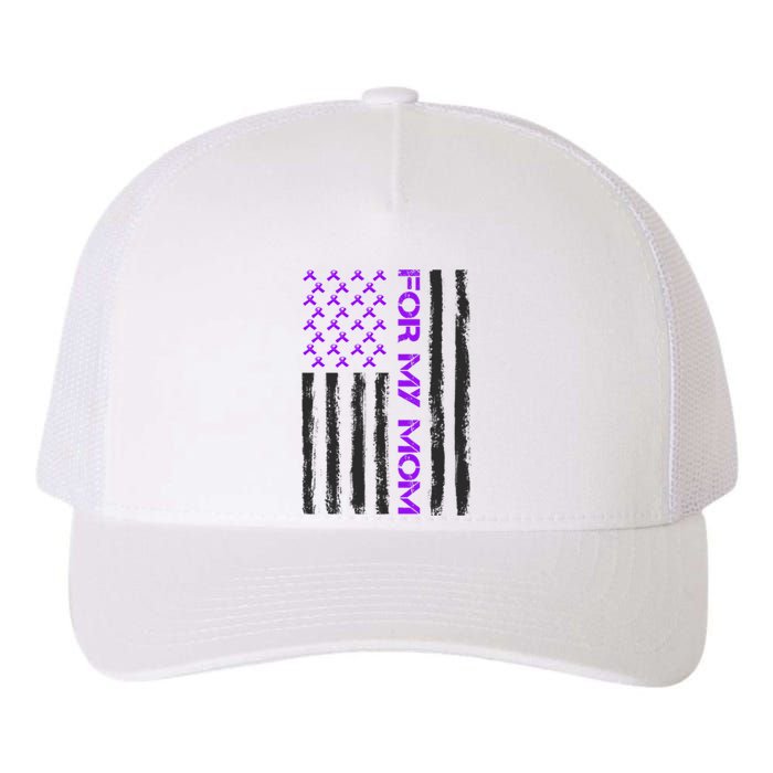 Alzheimer's Awareness For My Mom Support Flag Yupoong Adult 5-Panel Trucker Hat