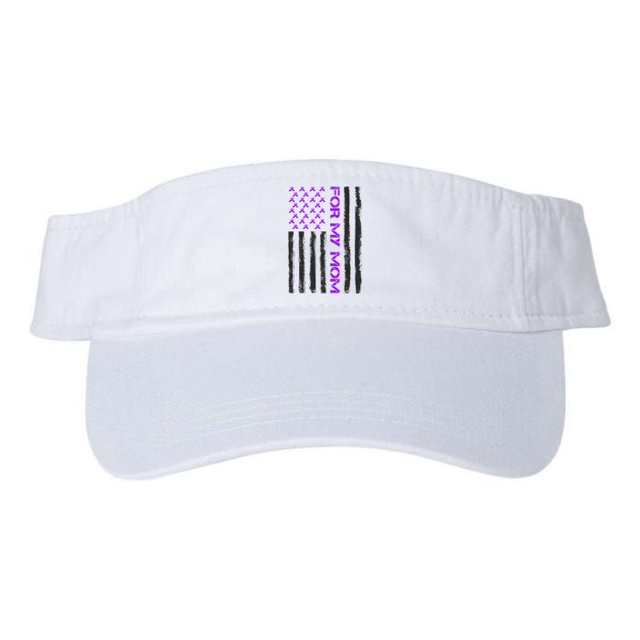 Alzheimer's Awareness For My Mom Support Flag Valucap Bio-Washed Visor