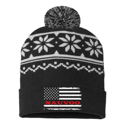 Alabama American Flag Nauvoo Usa Patriotic Souvenir USA-Made Snowflake Beanie