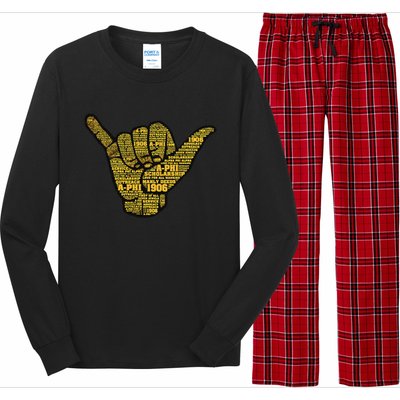 Alpha African Fraternity Hand Sign Words 1906 Long Sleeve Pajama Set