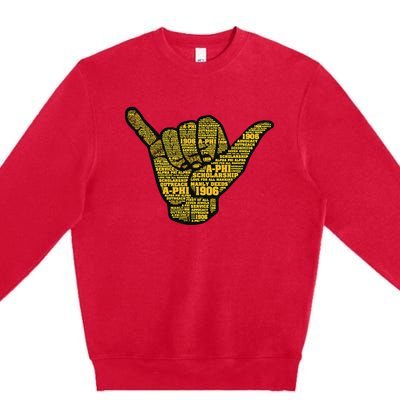 Alpha African Fraternity Hand Sign Words 1906 Premium Crewneck Sweatshirt