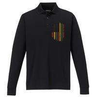 American african flag for black history freedom day Performance Long Sleeve Polo