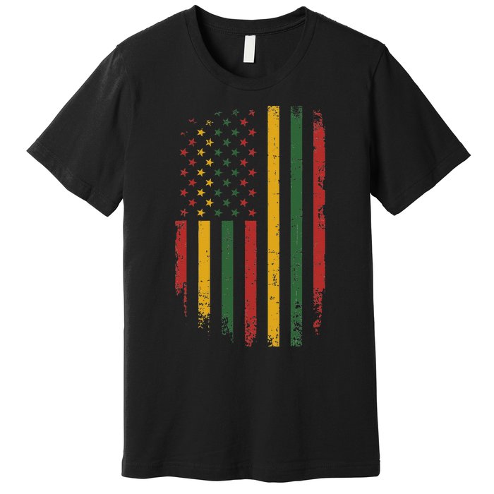 American african flag for black history freedom day Premium T-Shirt