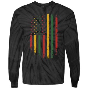 American african flag for black history freedom day Tie-Dye Long Sleeve Shirt