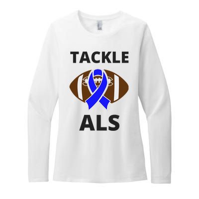 ALS Awareness Football Tackle Womens CVC Long Sleeve Shirt