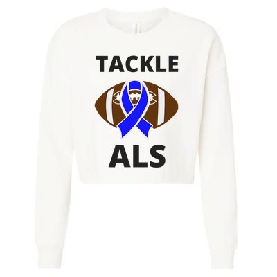 ALS Awareness Football Tackle Cropped Pullover Crew