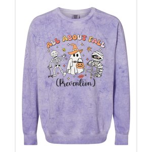 All About Fall Prevention Ghost Occupational Therapy Autumn Colorblast Crewneck Sweatshirt