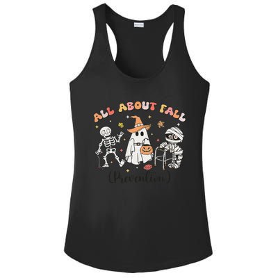 All About Fall Prevention Ghost Occupational Therapy Autumn Ladies PosiCharge Competitor Racerback Tank