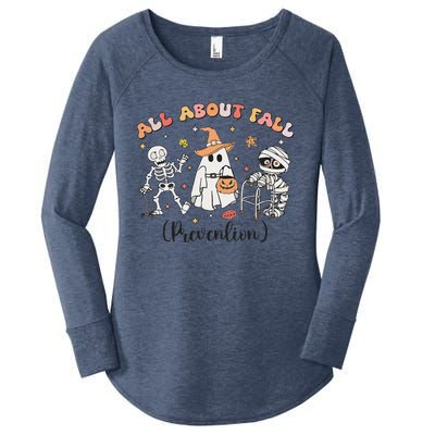 All About Fall Prevention Ghost Occupational Therapy Autumn Women's Perfect Tri Tunic Long Sleeve Shirt