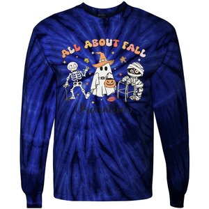 All About Fall Prevention Ghost Occupational Therapy Autumn Tie-Dye Long Sleeve Shirt