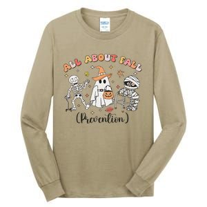 All About Fall Prevention Ghost Occupational Therapy Autumn Tall Long Sleeve T-Shirt