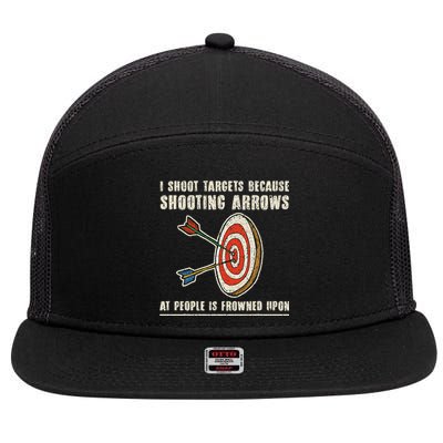 Archery Archer Funny Bowman Bow Archer 7 Panel Mesh Trucker Snapback Hat