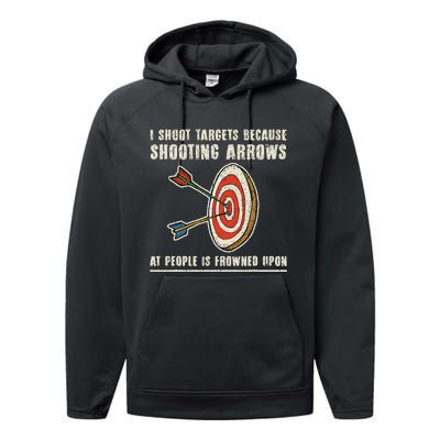 Archery Archer Funny Bowman Bow Archer Performance Fleece Hoodie