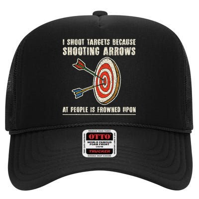 Archery Archer Funny Bowman Bow Archer High Crown Mesh Back Trucker Hat